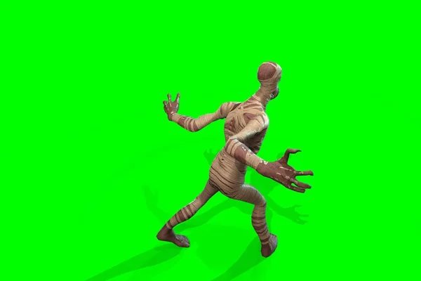 Fantasy Character Mummy Render Green Background — Stock Photo, Image