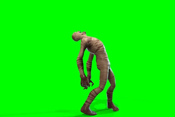 Fantasy Character Mummy Render Green Background — Stock Photo, Image