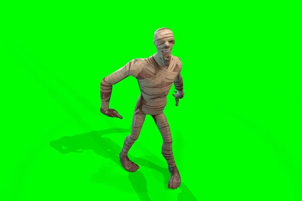 Fantasy Character Mummy Render Green Background — Stock Photo, Image