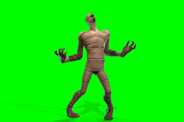 Fantasy Character Mummy Render Green Background — Stock Photo, Image