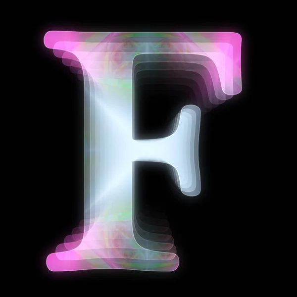 Визуализация Сложенного Радужного Алфавита Заглавной Буквы Черной Плитке — стоковое фото