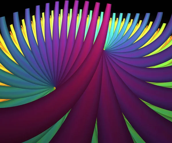 Цветные фрактальные произведения, созданные компьютером — стоковое фото
