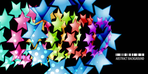 Plantilla Fondo Colorido Abstracto Con Múltiples Formas Estrella Mezcladas — Vector de stock