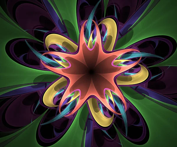 Computador Gerado Arte Fractal Colorido Para Arte Criativa Design Entretenimento — Fotografia de Stock