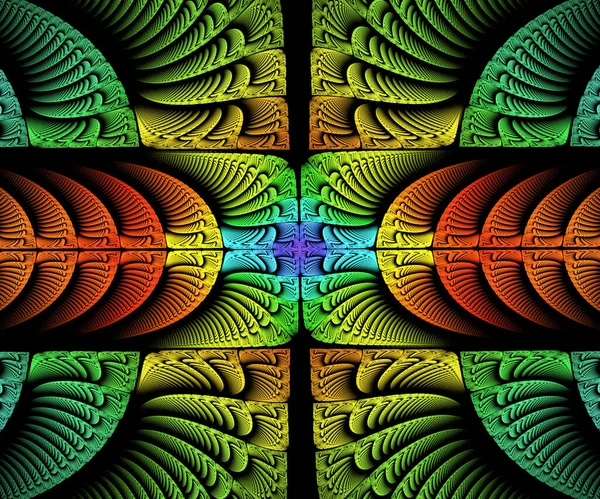 Υπολογιστής Που Δημιουργείται Fractal Πολύχρωμα Έργα Τέχνης Για Δημιουργική Τέχνη — Φωτογραφία Αρχείου