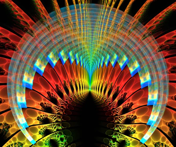 计算机生成的彩色分形艺术品 用于创意设计和娱乐 — 图库照片