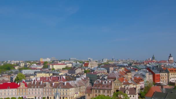 Summer panorama of city of Lublin in Poland, Europe - high quality stock footage — Stock Video