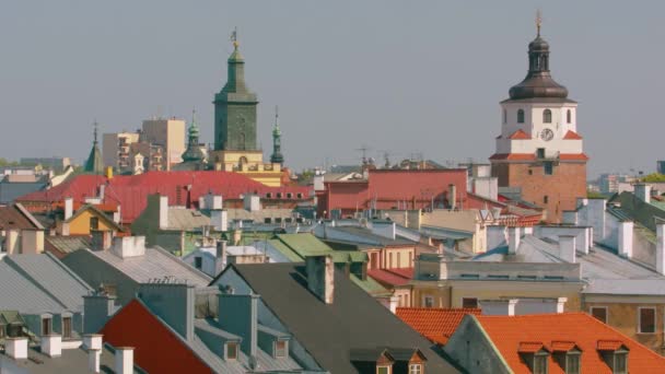 Cracóvia Portão em Lublin cidade velha, Polônia . — Vídeo de Stock