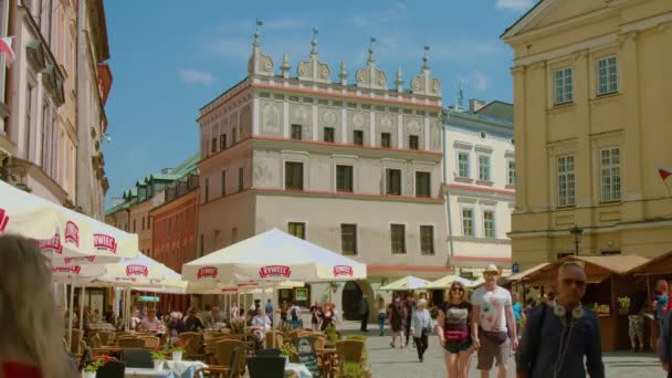 Korona Törvényszék a Market Square-en, Lublinban. Lengyelország — Stock videók