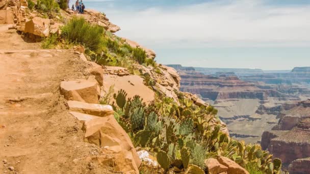 Un cañón con una montaña en el fondo — Vídeo de stock