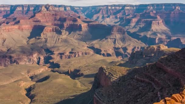 Geweldig uitzicht op Grand Canyon zonsondergang Arizona Verenigde Staten. — Stockvideo