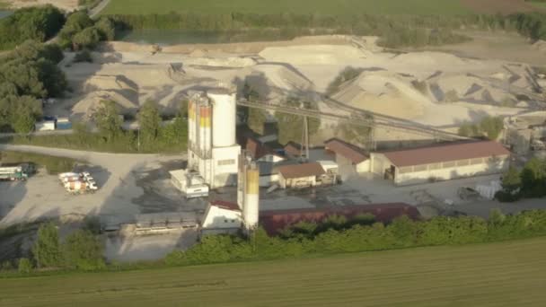 Aerial view of sandpit producing sand materials for construction industry. — Stock Video