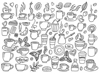kahve doodle kümesi