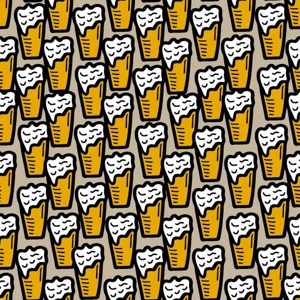 Seamless mönster på en öl-tema — Stock vektor