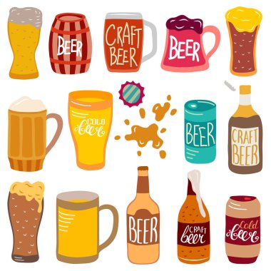 Bira gözlük ve şişe koleksiyonu