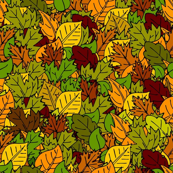 Fondo sin costuras con hojas. ilustración colorida para el diseño — Vector de stock