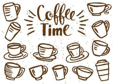 kahve bardakları ile ayarla vektör