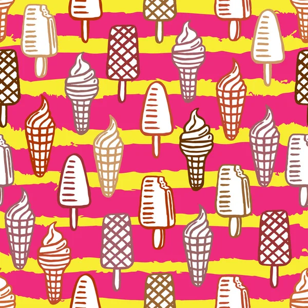 Seamless Pattern Ice Cream Sweet Dessert Seamless Pattern — Stock Vector