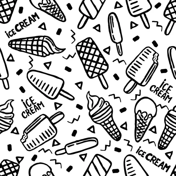 Nahtloses Muster Mit Eis Süßes Dessert Nahtloses Muster — Stockvektor