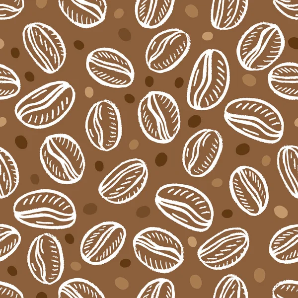 Seamless Pattern Coffee Beans — Stock Vector