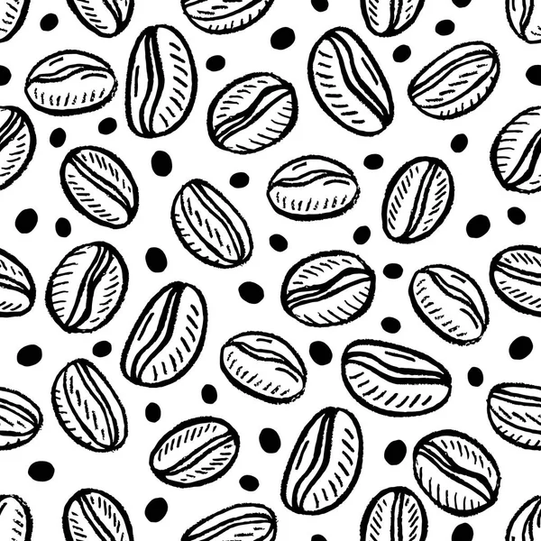 Seamless Pattern Coffee Beans — Stock Vector