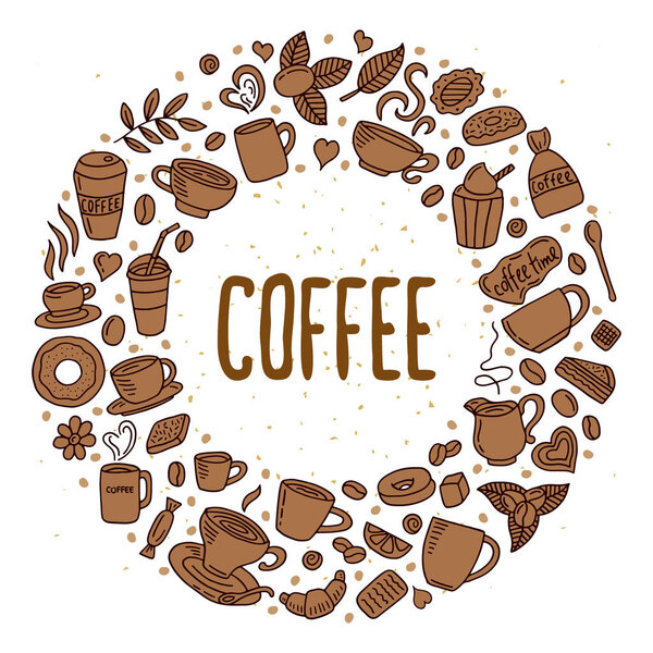 round coffee design, coffee vector background