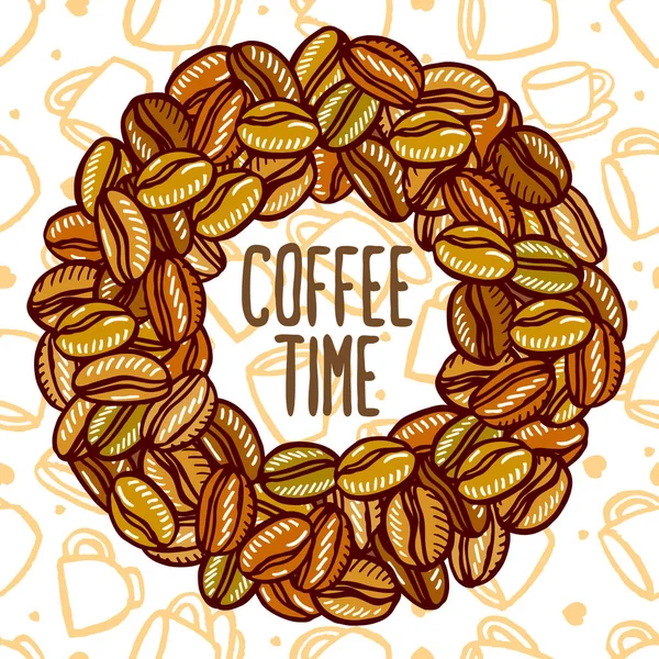 Vector Background Coffee Beans Vector Illustration — Stock Vector