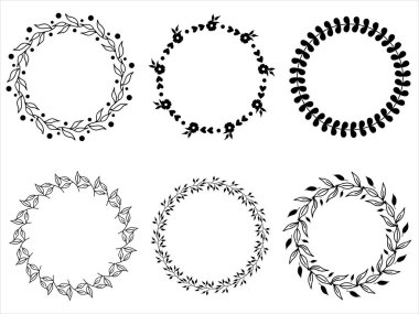 Vektör el çiçekli çerçeveler çizdi