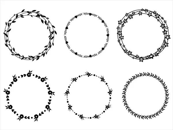 Molduras florais desenhadas à mão vetorial Ilustração De Stock