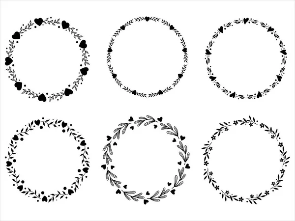 Векторні ручні квіткові рамки Стокова Ілюстрація
