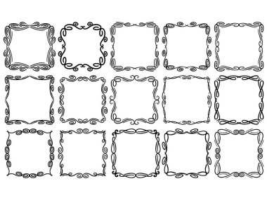 Kare vektör çerçeveleri, kare karalama çerçeve koleksiyonu