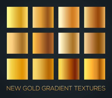 Koyu arka plan, düzenlenebilir boyutu, vektör çizim altın degradeleri kümesini.