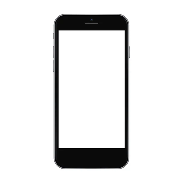 Isolated black smartphone one white background, vector template illustration. — Stock Vector
