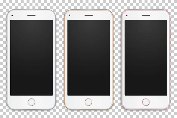 Vorlagen digitaler Mobiltelefone in verschiedenen Farben. — Stockvektor
