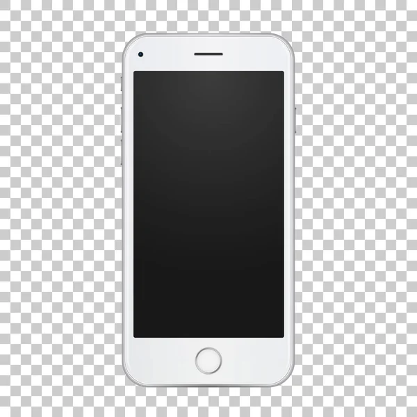 Smartphone blanco en estilo realista 3d, ilustración vectorial . — Vector de stock