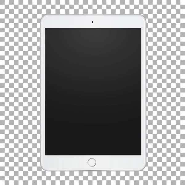 White tablet with empty screen, vector digital realisticc template, 3d quality. — Stock Vector