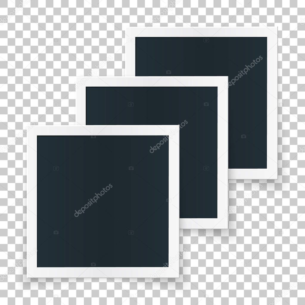 Square photo place concept, single isolated object on transparent background.
