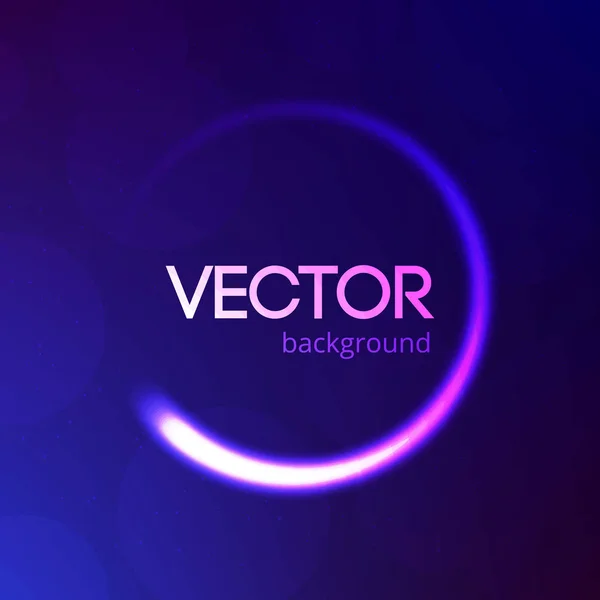 Blauer abstrakter Hintergrund mit Bokeh und Glitzern und hellem Lichtkreis, Vektorillustration — Stockvektor