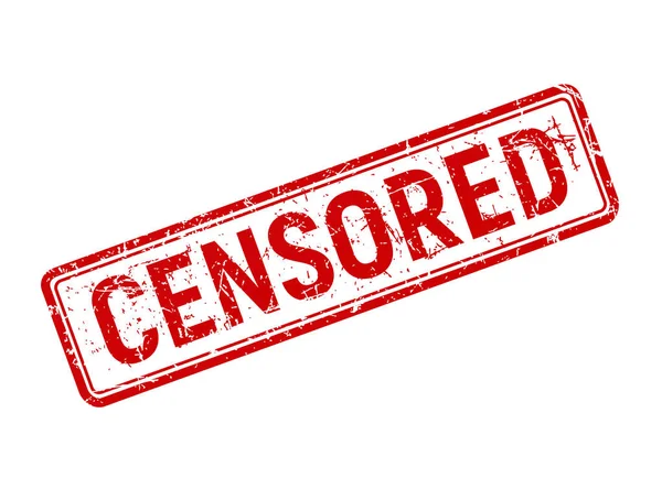 Beyaz zemin üzerine kırmızı sansürlü grunge damga döndürülmüş.