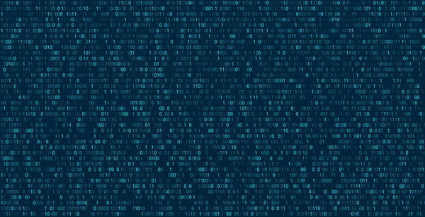İkili sayılarla soyut arkaplan matrisi. Kod veya veri içeren geleceksel arkaplan, vektör matris duvar kağıdı resimlemesi.