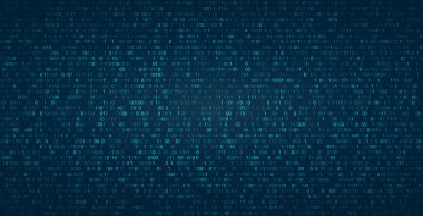 Hackathon ve diğer dijital olaylar için soyut ikili arkaplan. Fütüristik arkaplan üzerinde matris etkisi olan hatalı sıfır sayısı.