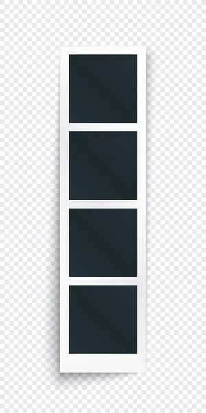 Dikey fotoğraf çerçevesi şeridi, görüntü veya görüntü göstermek için izole edilmiş tek bir klasik şablon konsepti. Fotoğraf şeridinin vektör ayrıntılı illüstrasyonu.