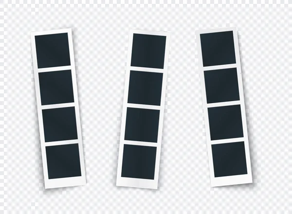 Fotoğraf şeridi farklı gölge izole edilmiş, resim ve resim için fotoğraf çerçevesi şablonu, sosyal ağ, belge ve bellek için dikey modelleme.