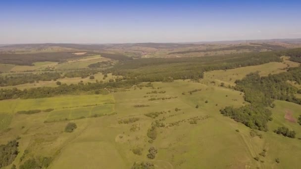 Vliegen over het platteland — Stockvideo