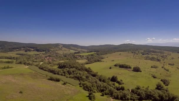 Volando sobre el campo — Vídeo de stock