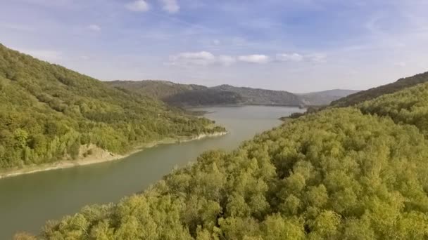 Fly Over Mountain Lake At Sunrise — Αρχείο Βίντεο