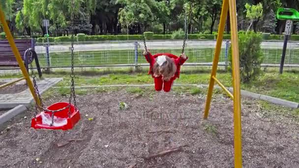 Çocuk parkındaki küçük kız — Stok video