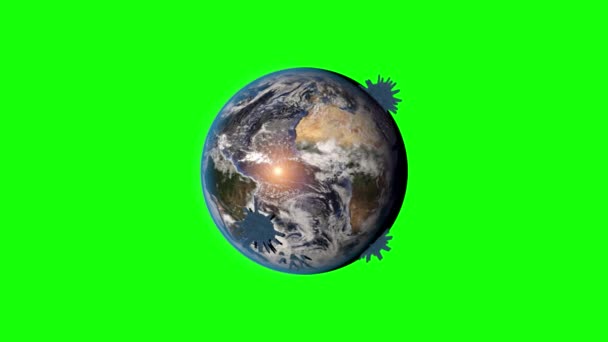 パンデミックによって覆われた惑星の地球 インフルエンザウイルスH1N1 Swine Flu Corona Covid — ストック動画