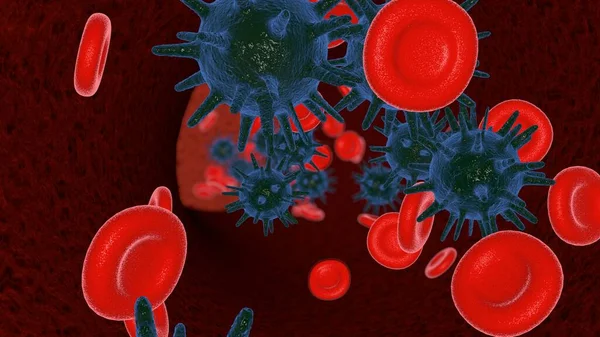 Вирус Микробы Бактерии Инфицированные Клетки Организма — стоковое фото