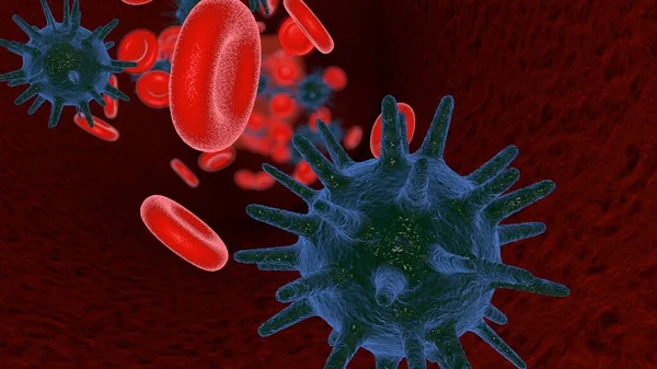 Virus Germi Batteri Organismo Infetto Cellule — Foto Stock